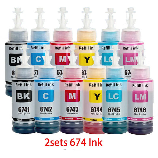 Tinta para EPSON EcoTank, T674, Para EPSON L800, L805, L810, L850, L1800
